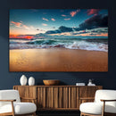 Sunset Ocean Beach Wall Art – Giclee Canvas Print, Coastal