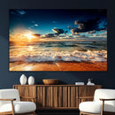 Golden Hour Sunset Over Ocean Waves Wall Art Canvas Print | by MyGreatCanvas | Canvas Wall Art Prints | Photo Prints & Wall Decor