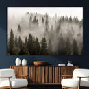 Foggy Mountain Wall Art | 3-Panel Foggy Forest and Mountain