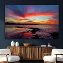 Glorious Sunset on The Beach Wall Art Canvas Print