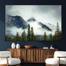 Mountain Mist Canvas Wall Art Print | 3-Panel Foggy Forest