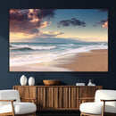 Cloudy Weather Beach Sunset Canvas Print | Sunrise Wall Art by MyGreatCanvas | Canvas Wall Art Prints | Photo Prints & Wall Decor