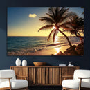 Sunset Palm Trees Wall Art Canvas Print