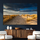Ocean Beach Dark Clouds Wall Art Canvas Print