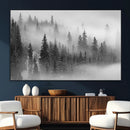Foggy Misty Forest Canvas Wall Art – Black and White by MyGreatCanvas | Canvas Wall Art Prints | Photo Prints & Wall Decor