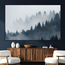 Foggy Pine Forest Wall Art Canvas Print