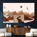 Boho Wall Art Canvas Print Set Mid-Century Prints Bohemian