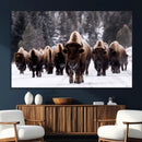 Bison Wall Art Canvas Print- Bison Herd Canvas Wall Art –