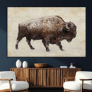 Buffalo Wall Art, Western Bison Canvas Print, Rustic Buffalo