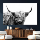 Black White Scottish Highland Cow Cattle Art Print Farmhouse by MyGreatCanvas | Canvas Wall Art Prints | Photo Prints & Wall Decor
