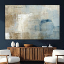 Abstract Blue and Beige Wall Art, Modern Minimalist Canvas