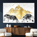 Golden Mountain Triptych Wall Art Canvas Print, Modern