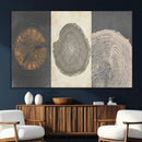 Boho Tree Ring Wall Art, Modern Minimalist Wood Grain