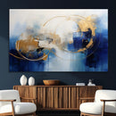 Navy Blue Abstract Wall Art Canvas Print