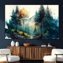 Watercolor Trees Forest Abstract Wall Art Canvas Print,