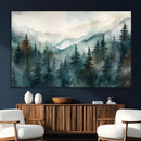 Serenity Forest Wall Art Canvas | Foggy Mountain Landscape