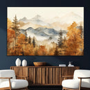 Golden Autumn Forest Wall Art Canvas | Mountain Landscape