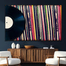 Vinyl Record and Album Collection Canvas Wall Art - Retro