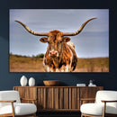 Texas Longhorn Wall Art Print, Framed Longhorn Cow Wall Art