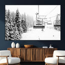 Winter Forest Wall Art Canvas Print – Framed Snowy Mountain