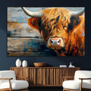 Highland Cow Abstract Canvas Wall Art – Bold Farmhouse