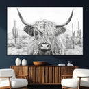 Rustic Charm | Cow Longhorn Black White Bighorn Wall Art