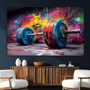 Abstract Graffiti Barbell Canvas Wall Art – Urban Fitness