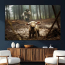 Jesus Lost Lamb Canvas Wall Art – Heartwarming Woodland by MyGreatCanvas | Canvas Wall Art Prints | Photo Prints & Wall Decor
