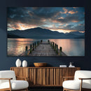 Mountain Lake Wood Pier Canvas Wall Art Nature Lake Print by MyGreatCanvas | Canvas Wall Art Prints | Photo Prints & Wall Decor