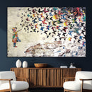 Banksy Wall Art - Banksy Girl Butterfly Graffiti Wall Art