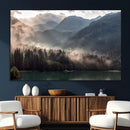 Foggy Mountain Canvas Print Forest Wall Art