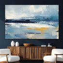 Abstract Ocean Canvas Wall Art - Coastal Blue and Gold