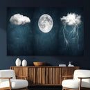3 Piece Indigo Cloud Wall Art, Thunderstorm Moon Cloud by MyGreatCanvas | Canvas Wall Art Prints | Photo Prints & Wall Decor