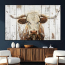Rustic Longhorn Bull Wall Art Canvas Set – Western-Inspired by MyGreatCanvas | Canvas Wall Art Prints | Photo Prints & Wall Decor
