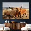 Highland Cow Canvas Wall Art Animal Print for Farm House