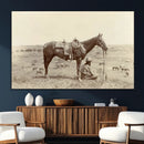 Cowboy Wall Art - Western Horse Canvas Print - Vintage