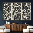 Modern Botanical Wall Art - Floral Black and White Canvas