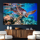 Underwater Coral Reef Sea Turtle Wall Art Canvas Print, by MyGreatCanvas | Canvas Wall Art Prints | Photo Prints & Wall Decor