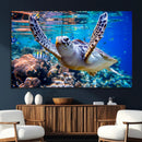 Underwater Sea Turtle Wall Art Canvas Print – Vibrant Ocean