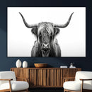 Highland Wall Art Canvas Print – Minimalist Black and White