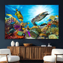 Colorful Coral Reef and Sea Life Turtle Canvas Print, by MyGreatCanvas | Canvas Wall Art Prints | Photo Prints & Wall Decor
