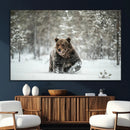 Grizzly Bear Wall Art – Framed Snowy Forest Canvas Artwork, by MyGreatCanvas | Canvas Wall Art Prints | Photo Prints & Wall Decor