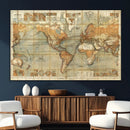 Push Pin World Map Canvas Print – Travel Tracker Wall Art