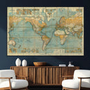 Push Pin World Map Canvas Print – Travel Tracker Wall Art