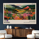 Yayoi Kusama Abstract Print, Vibrant Floral Mountain Art
