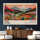 Yayoi Kusama Landscape Canvas Print, Vibrant Floral Mountain