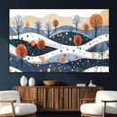 Abstract Winter Landscape Canvas Wall Art Print -  Large