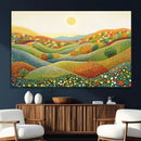 YAYOI KUSAMA Colorful Dot Art Landscape Canvas - Framed