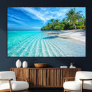 Tropical Beach Wall Art Canvas Print - Serene Ocean