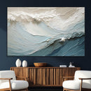 Waves Abstract Wall Art Print, Modern Framed Abstract Canvas